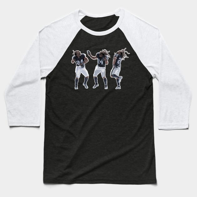 Marshawn Oakland Dance Baseball T-Shirt by Carl Cordes